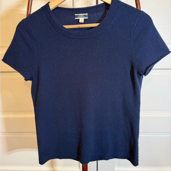 J. Crew Sweaters - .J Crew 100% Cashmere Tee Sweater Navy Minimalist Capsule Wardrobe